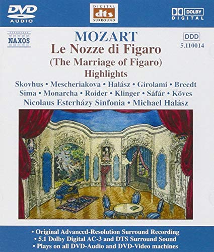 DVD cover for Mozart’s *Le Nozze di Figaro* highlights, featuring a stage scene.