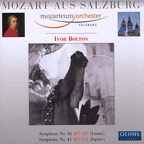 CD cover featuring Mozart’s portrait, Salzburg cityscape, and horse sculpture.
