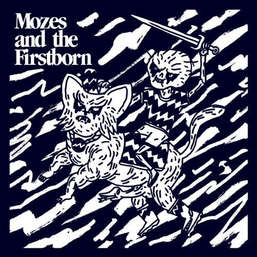Dark blue album cover with white illustration of two animal figures.