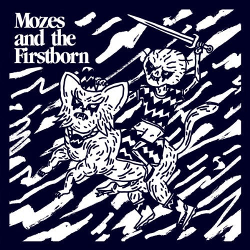 Black and white album cover featuring stylized illustration of a cat-like figure.