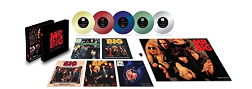 Mr. Big "Lean Into It" 7" vinyl singles box set with colorful records.