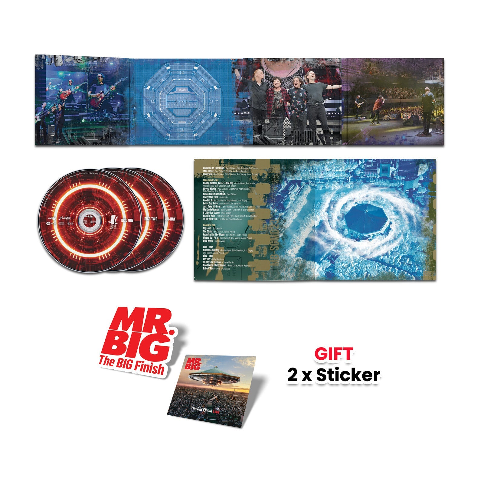Mr. Big “The Big Finish Live” 2-CD set with band members pictured.
