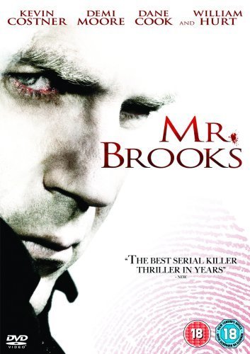 Mr. Brooks DVD cover featuring Kevin Costner’s face and a fingerprint.
