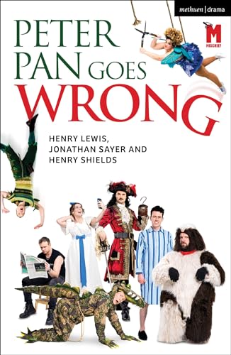 Play script cover featuring costumed actors in chaotic poses.