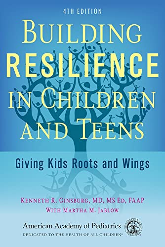 Book cover: "Building Resilience in Children and Teens" with a tree image.