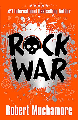 Book cover for Rock War by Robert Muchamore featuring a skull wearing headphones.
