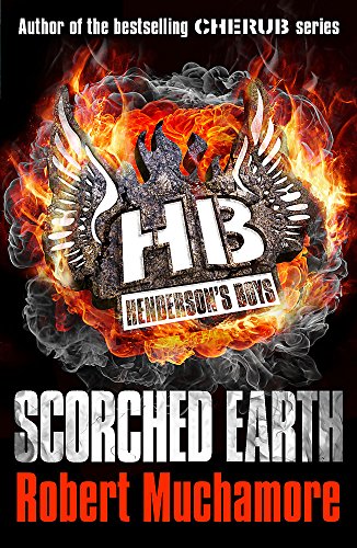 Book cover for Scorched Earth featuring a flaming HB logo with wings.