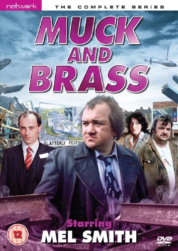 Muck and Brass" DVD cover featuring Mel Smith and cast members in a scrapyard.