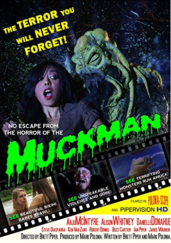 DVD cover for horror film "Muckman" featuring a monster and screaming woman.