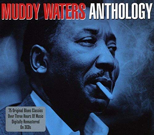 Muddy Waters “Anthology” CD cover featuring a portrait of the artist smoking.