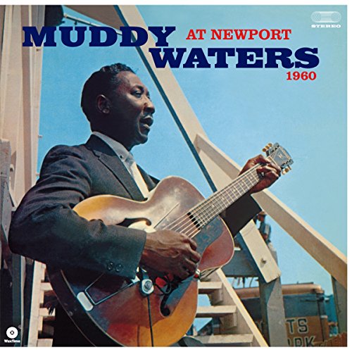 Muddy Waters playing guitar on the 1960 album cover, "At Newport.