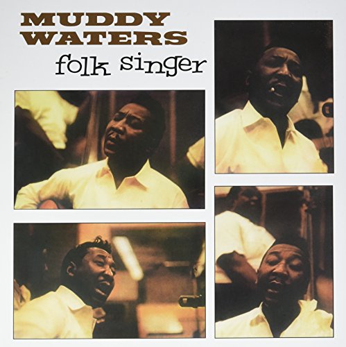 Album cover for Muddy Waters Folk Singer featuring four photos of the artist singing.