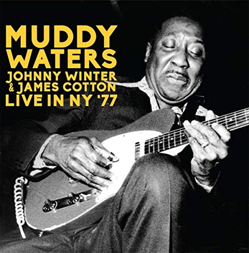 Black and white album cover featuring Muddy Waters playing guitar.