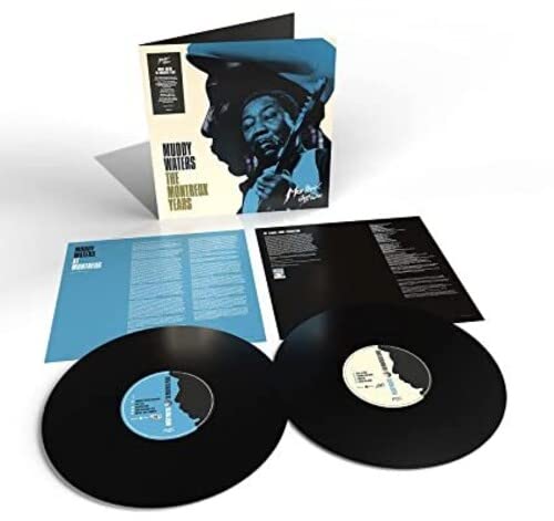 Muddy Waters vinyl record set with portrait cover and track listings.