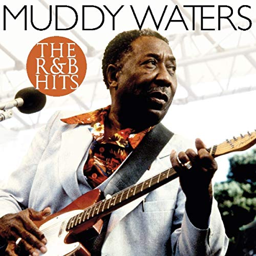 "Muddy Waters album cover featuring a man playing guitar and singing into a microphone."