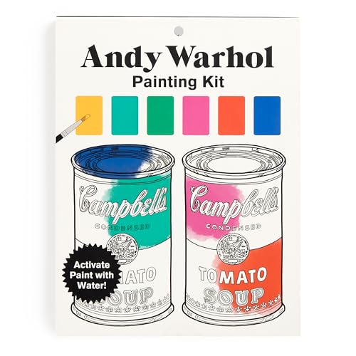 Andy Warhol Painting Kit box with Campbell’s Soup can design and brush.