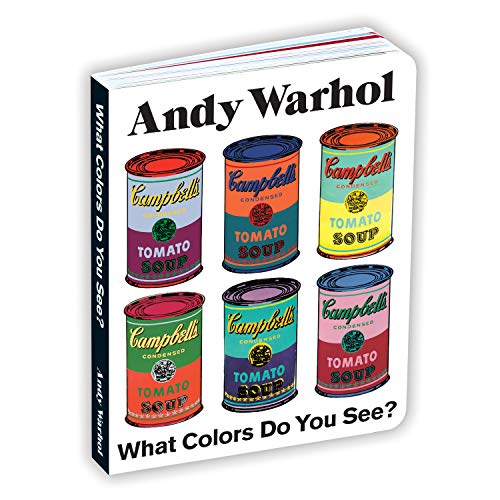 Book cover featuring Andy Warhol’s colorful Campbell’s Soup can artwork.