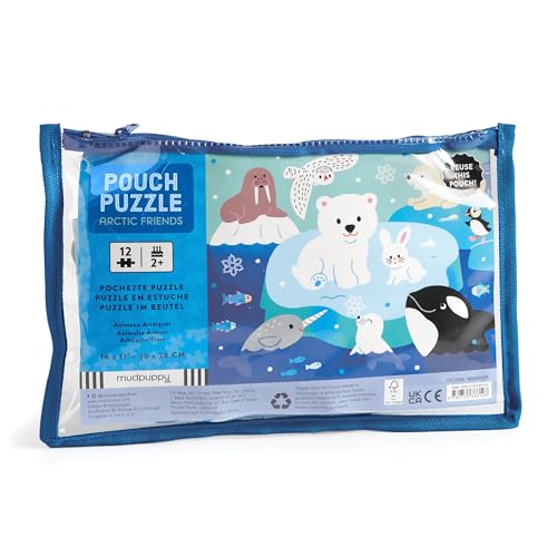 ClearBags of 12-piece Arctic Friends puzzle featuring polar animals in a clear plastic pouch.