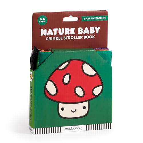 Packaged baby stroller book with a red spotted mushroom illustration.