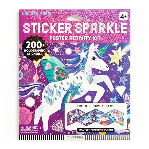 Unicorn sticker activity kit with holographic stickers and a fold-out poster.