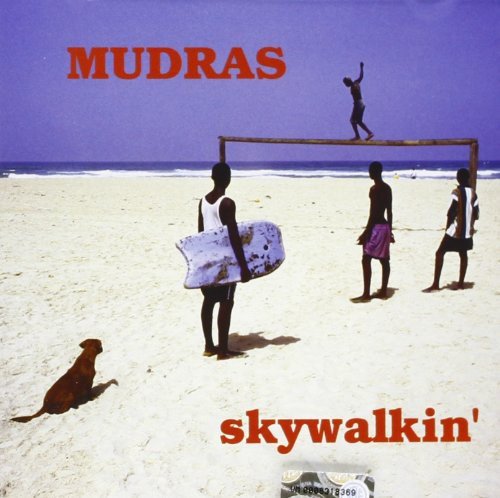 CD cover: beach scene with people, a dog, and the title "skywalkin'".