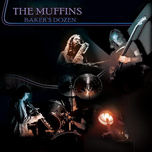 CD cover for The Muffins’ “Baker’s Dozen” featuring musicians playing instruments.