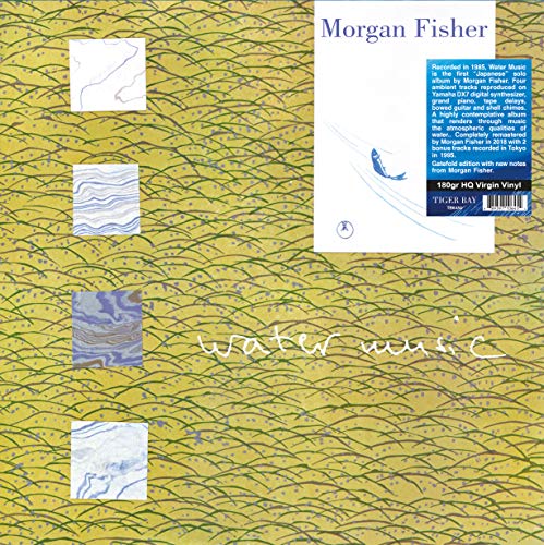Vinyl record cover: abstract yellow and blue wave pattern, "Water Music" text.