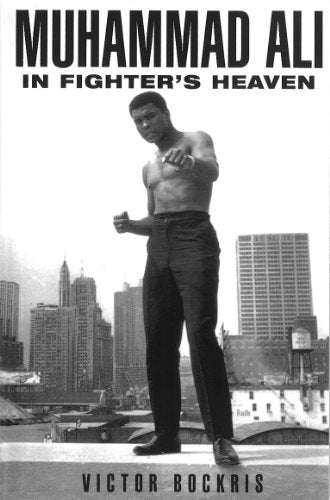 Book cover: Muhammad Ali, mid-pose, with a city skyline background.