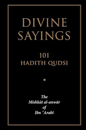 Black book cover with gold text: "Divine Sayings," "101 Hadith Qudsi.