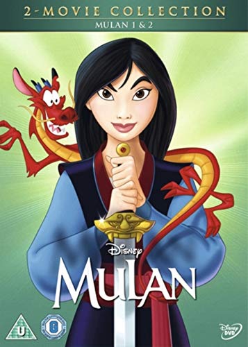 DVD cover for Disney’s “Mulan 1 & 2” featuring Mulan and Mushu.