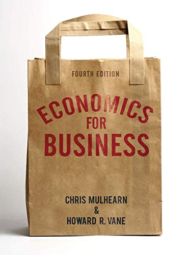 Brown paper bag with red text: "Economics for Business," fourth edition.