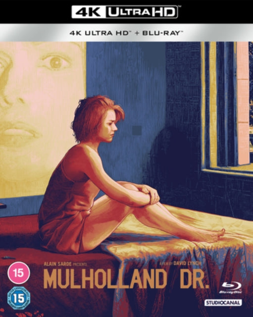 “Mulholland Drive” UHD Blu-ray cover featuring a woman sitting by a window.