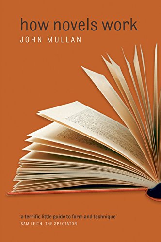 Book cover: "How Novels Work" by John Mullan, with open book image.
