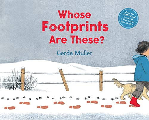 Book cover: "Whose Footprints Are These?" with snowy landscape and footprints.