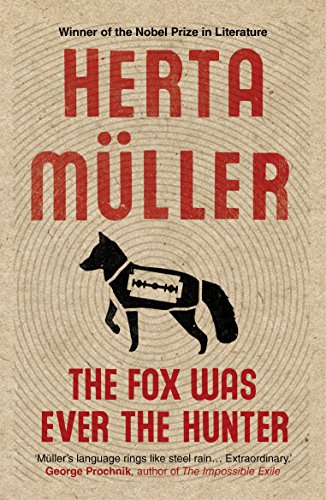 Book cover: red text, black fox silhouette, and radial background.