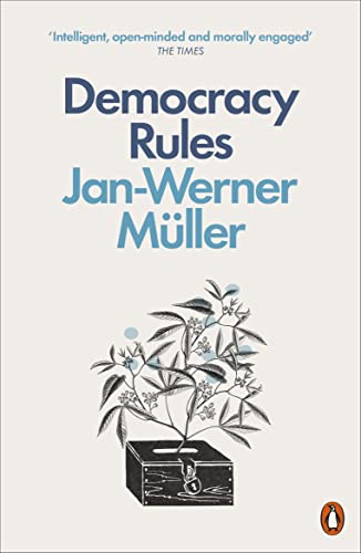 Book cover: "Democracy Rules" by Jan-Werner Müller, with floral illustration.
