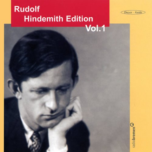 "CD cover with black and white portrait of a man, yellow and red accents."