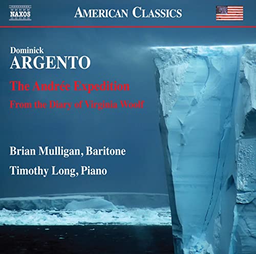 CD cover featuring text over an image of a large iceberg in dark water.
