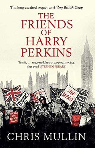 Book cover with red title text, illustration of protestors and Parliament.