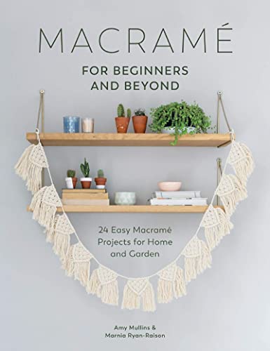Book cover featuring macramé wall hanging with plants and shelves.