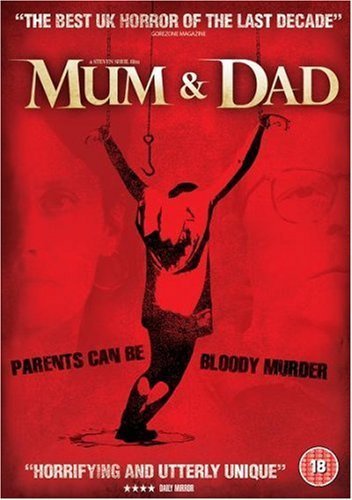 DVD cover for horror film “Mum & Dad” with a silhouetted figure hanging.