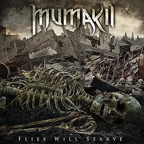 CD cover: skeletal remains amidst ruined city, dark and dramatic.