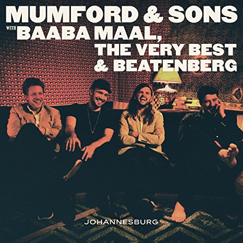 CD cover for Mumford & Sons’ “Johannesburg” featuring four men seated indoors.