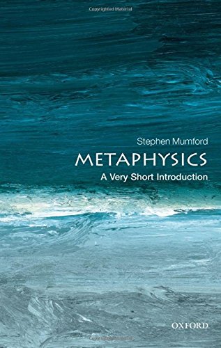 Book cover for Metaphysics: A Very Short Introduction with abstract blue ocean wave art.