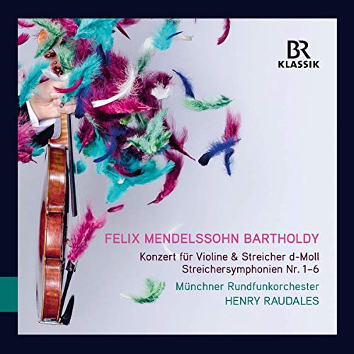 CD cover featuring a violinist with colorful feather-like shapes.