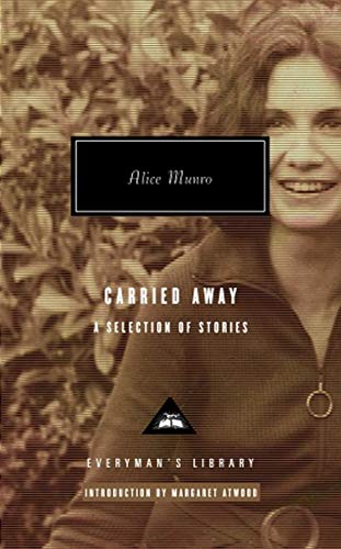 Book cover: "Carried Away" by Alice Munro, with author portrait.