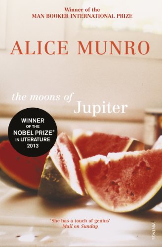 Book cover: "The Moons of Jupiter" by Alice Munro, with watermelon image.