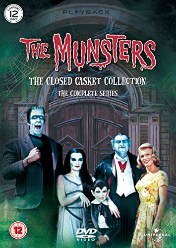 DVD cover featuring the characters from "The Munsters" in front of a spooky house.