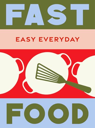 Book cover with the title Fast Food, featuring illustrations of pots and a spatula.