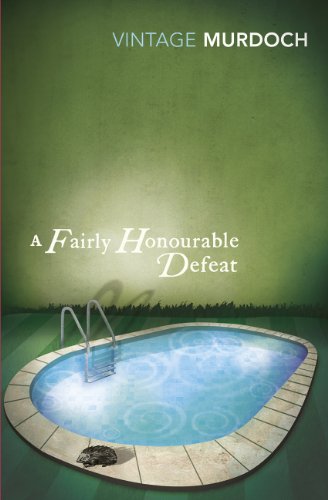 Book cover showing a swimming pool with a ladder and a hedgehog on tiles.